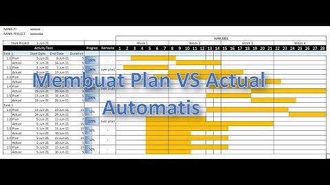 File Gratis & Cara Membuat Plan Vs Actual Automatis
