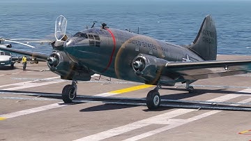 Super Insane Curtiss C-46 Commando US Navy Takeoff From An Aircraft Carrier