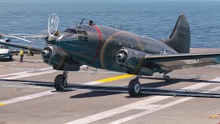 Super Insane Curtiss C-46 Commando US Navy Takeoff From An Aircraft Carrier