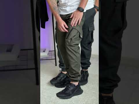 Карго штани чоловічі з кишенями осінні весняні брюки Storm темно-сині, видео 1