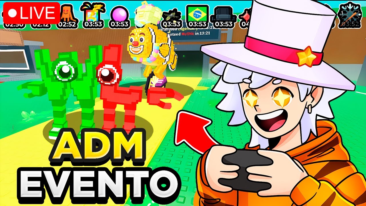 😱MINI EVENTO DE ADM ABUSE NO ROUBE UM BRAINROT + BASE AQUÁTICA AO VIVO 