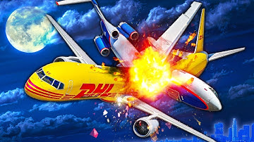 Two Planes COLLIDE at 35,000 Feet in GTA 5! Terrifying Crash!