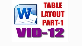 Ms-word table layout part-1 #bfci #ms-word #computer class #adca