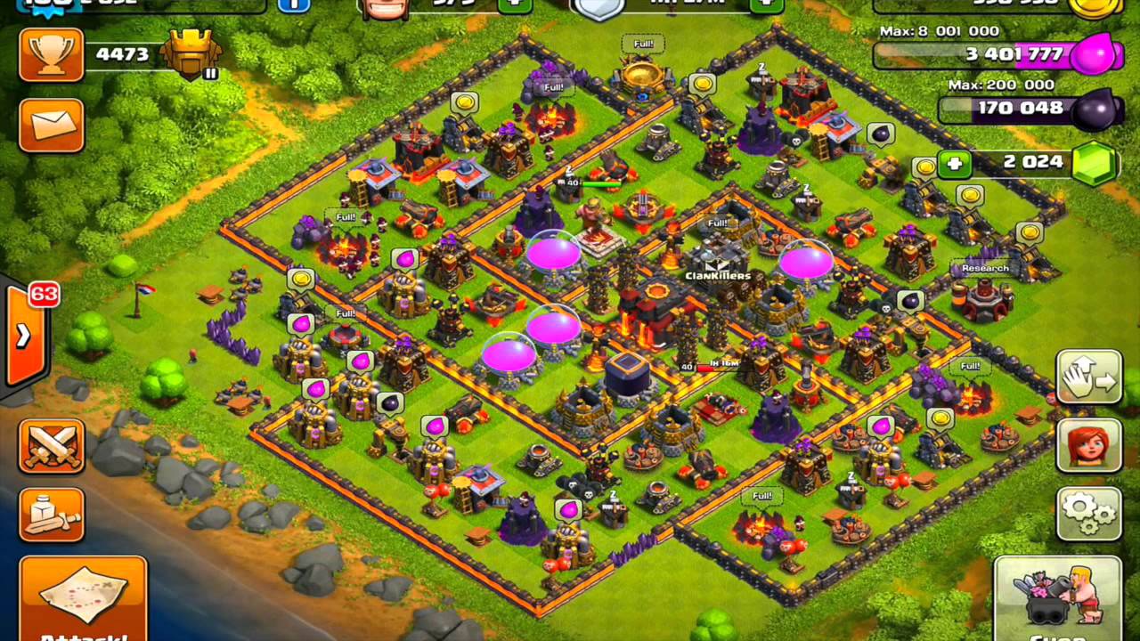 Clash of Clans Destroying the Endbosses: Unbeatable new TH10 Titan base (275 walls)