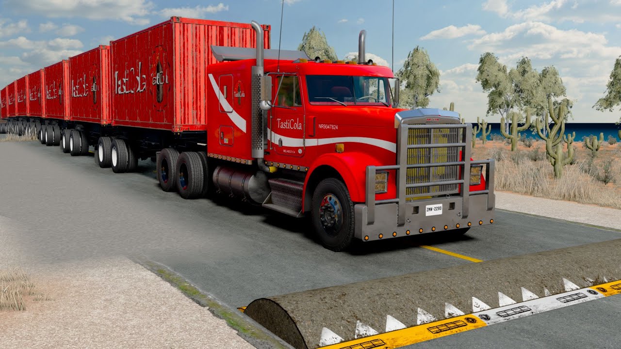 Trucks vs Speed Bumps #68 | BeamNG Drive | TruckBumps