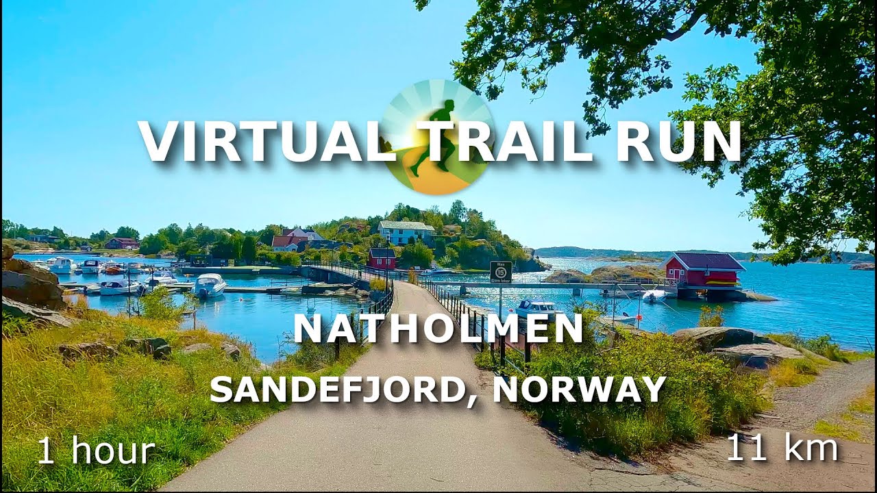 Virtual Trail Run in Sandefjord, Norway – Coastal & Forest Route to Natholmen | Summer Run August