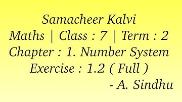 7th Maths Term 2 Samacheer | Chapter 1 | Number System | Exercise 1.2 ( full )