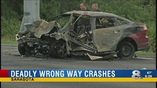 2 killed in fiery wrong-way crash on I-75 in Sarasota Co.