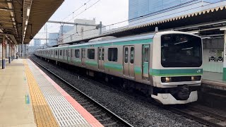 北千住駅にて、JR東日本E231系0番台 到着シーン