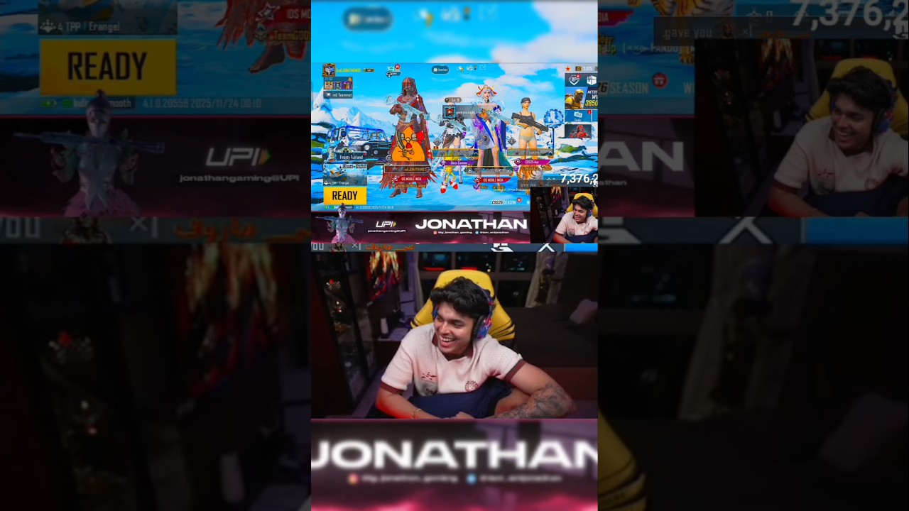 JONATHAN GAMING 💛 AND  W KID #jonathangaming #bgmi