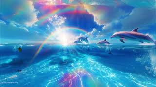 RAINBOW DOLPHIN HOTEL VFX Y2k 4K Looping Background Effect Retro Screensavers 