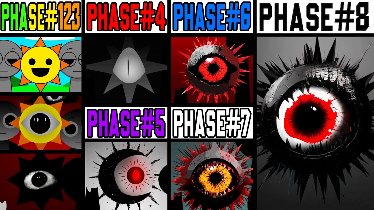 Phase 1 VS Phase 2 VS Phase 3 VS Phase 4 VS Phase 5 VS Phase 6 VS Phase 7-8 in Incredibox Sprunki!
