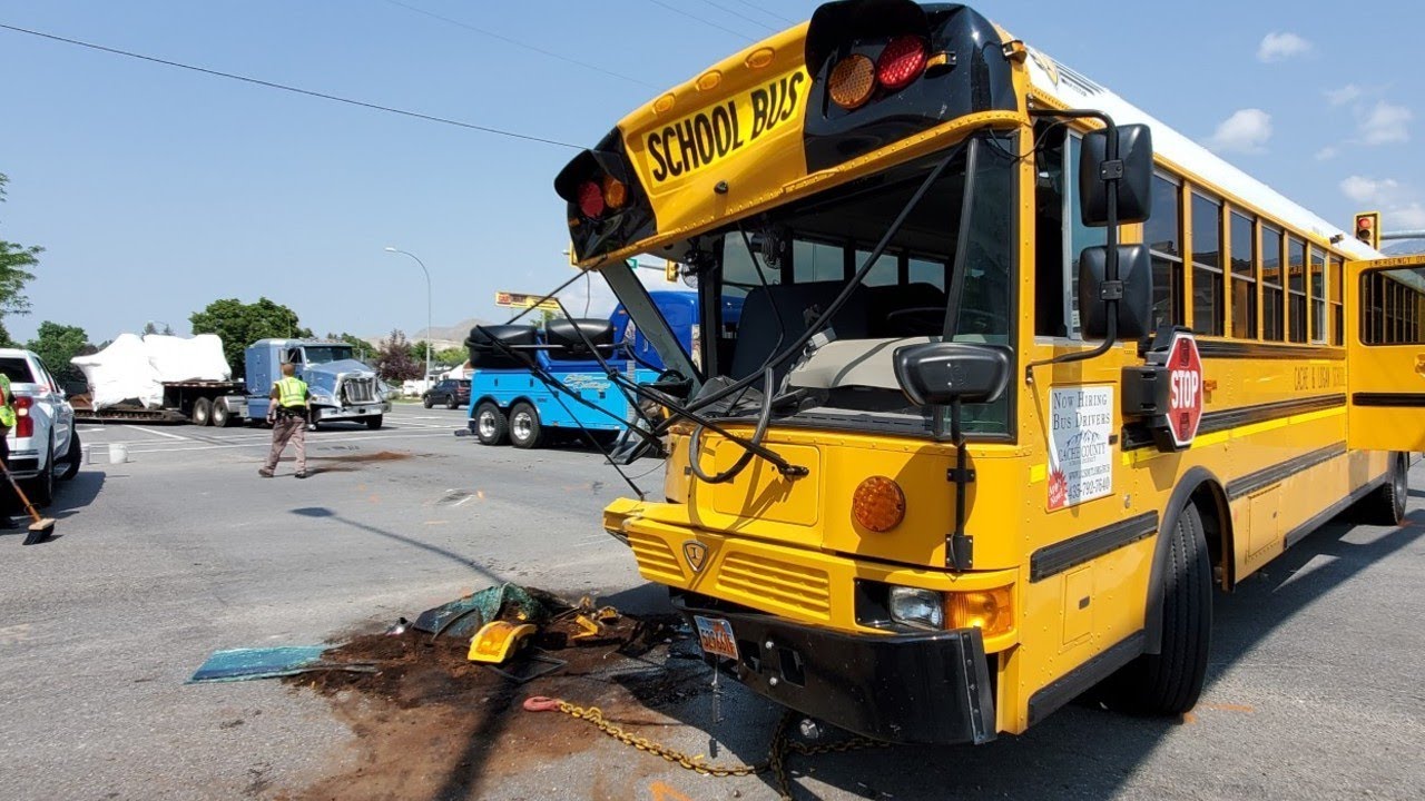 Student injured in Smithfield school bus accident involving truck - YouTube