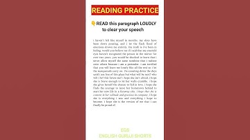 Thumbnail of ENGLISH READING PRACTICE! READ AND LEARN ENGLISH BY SPEAKING #english #readingcomprehension #speed