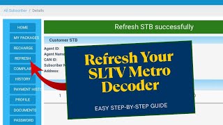 How to refresh sltv Metro decoder and restore view