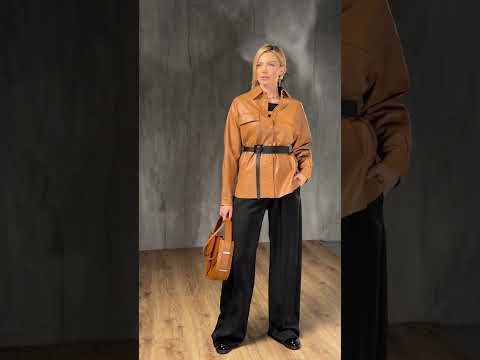 Сорочка-жакет з екошкіри 2203, видео 1