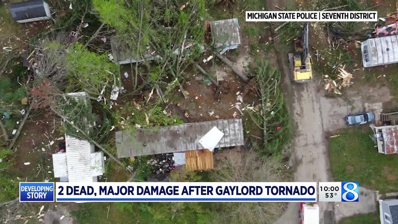2 dead; Gaylord cleans up from rare tornado - YouTube