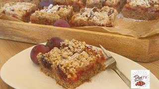 Zwetschken - Nuss -Streuselkuchen vom Blech/ Blechkuchen/ Blitzrezept/ Plum Cake