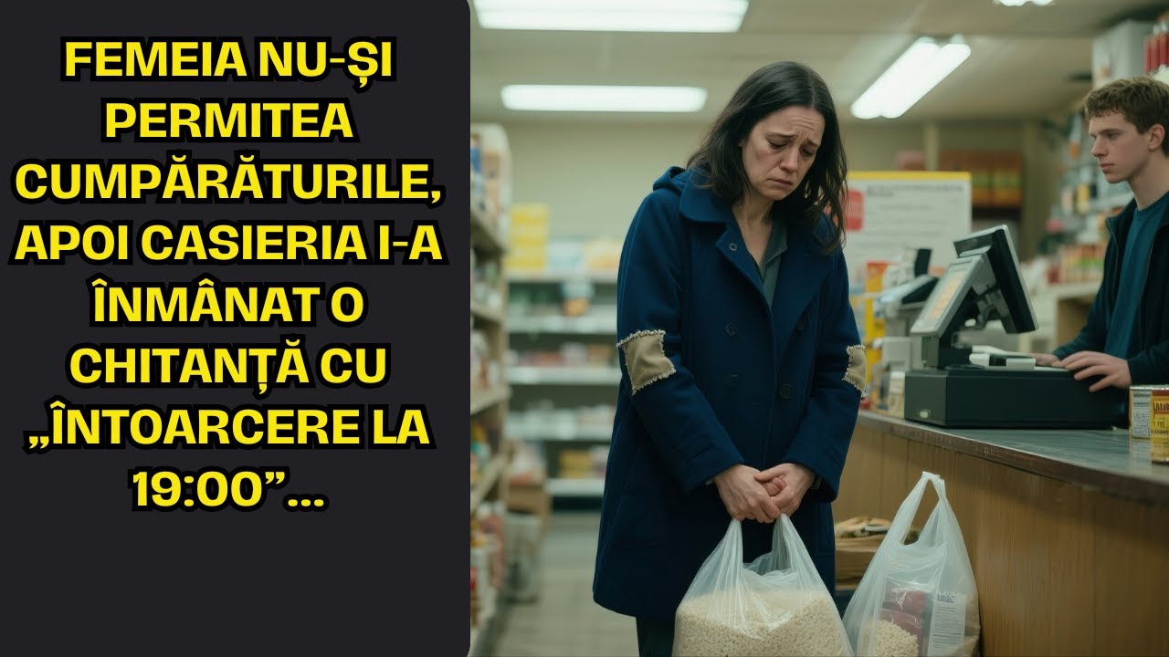 Femeia nu-și permitea cumpărăturile, apoi casieria i-a înmânat o chitanță cu „Întoarcere la 19:00”..