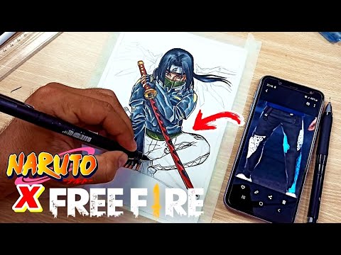 NARUTO X FREE FIRE UCHIHA ITACHI COMBINANDO SKINS - Dibujando Free fire