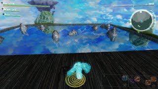 The group finds a locked door in sky over wonglide. they gaze at water
and fight boss.