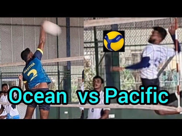 Ocean Lanka vs Best Pacific, 1st Set of Mercantile Super League Volleyball Tournament 2023. class=