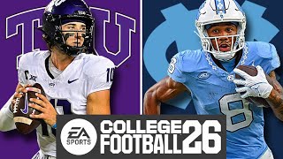 TCU at North Carolina - Week 1 Simulation (EA College Football 26)