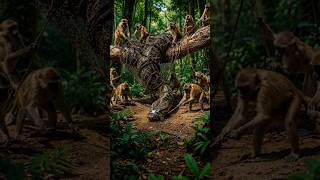 Monkeys Capture a Giant Python 😱🐍 | Epic Jungle Rescue Scene #aivideo #bloop