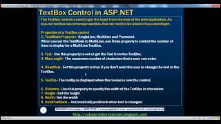 10 ASP NET TextBox Control Part 10
