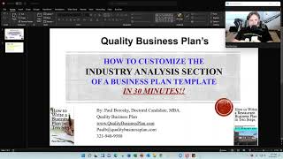 Information How to Customize the Industry Analysis Section of a Business Plan Template by Dr. Paul Borosky, MBA. Update