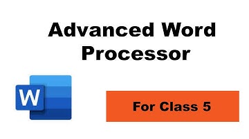 Word processor advanced : for  class 5