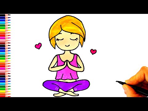 Yoga Yapan Kız Resmi Çizimi - Kolay Kız Çizimi - Kız Resmi Nasıl Çizilir?