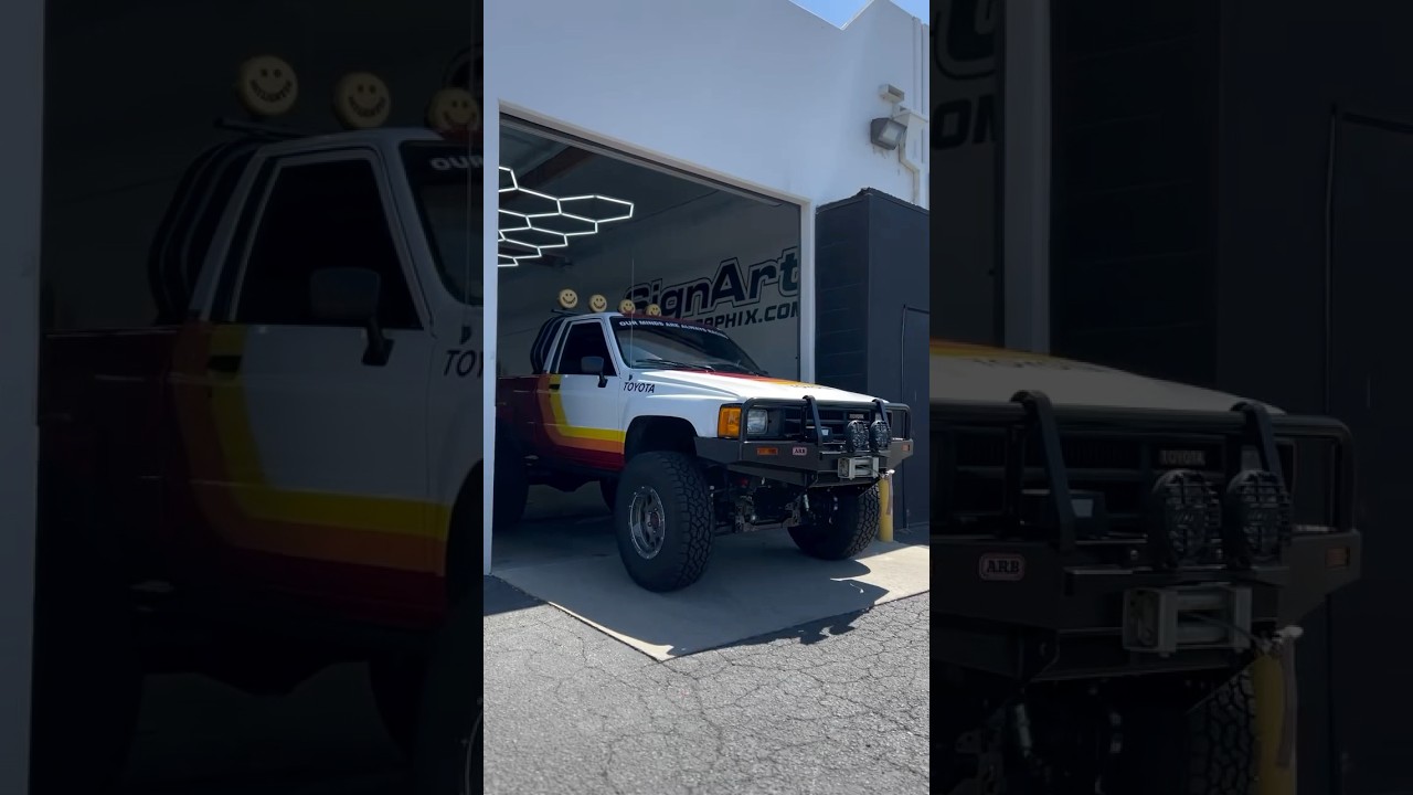 Restored 1986 pickup with a fresh wrap to match 🔥 