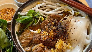 Thai beef noodle soup/braised beef noodles soup, fresh rice noodle