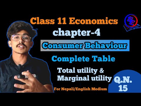 Class 11 Economics, Complete table total utility & marginal utility || Exam Base Solution (part-2)