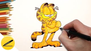 How to Draw a Cat Garfield Step by Step  Cartoon Characters