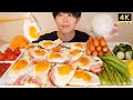 ASMR ベーコンエッグ Bacon and Eggs EATING SOUNDS | 咀嚼音 | 大食い | MUKBANG | 먹방