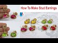 How to make beautiful stud earrings for beginners  diy kalpana amabati