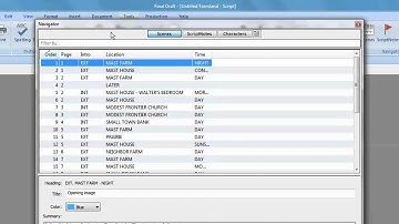 Final Draft 9 for Windows | Scene Navigator Tutorial