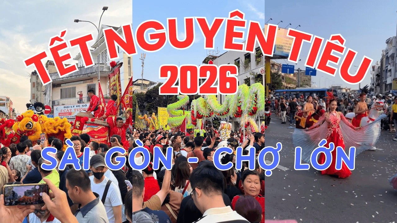 Đoàn Lân, Sư, Rồng, Anh Ca Vũ Diễu Hành Rộn Rã Trong Lễ hội Nguyên Tiêu 2026 ở Phường Chợ Lớn