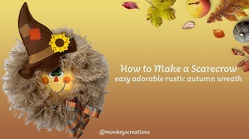 Rustic Burlap Scarecrow Wreath: Step by Step Tutorial@MonkeysCreations