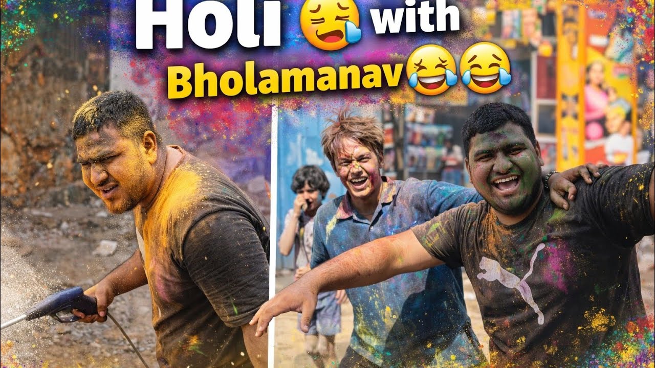 Holi 🫟 with Bholamanav 😂🤣