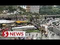 Traffic on Jalan Sultan Ismail diverted as fallen tree being cleared
