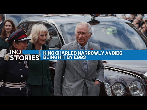 King Charles narrowly avoids being hit by eggs