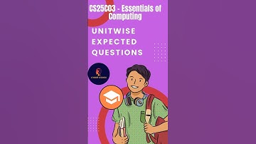 🎓 CS25C03 – Essentials of Computing Important Questions |1st Year Anna University | AU R2021 | Sem 1