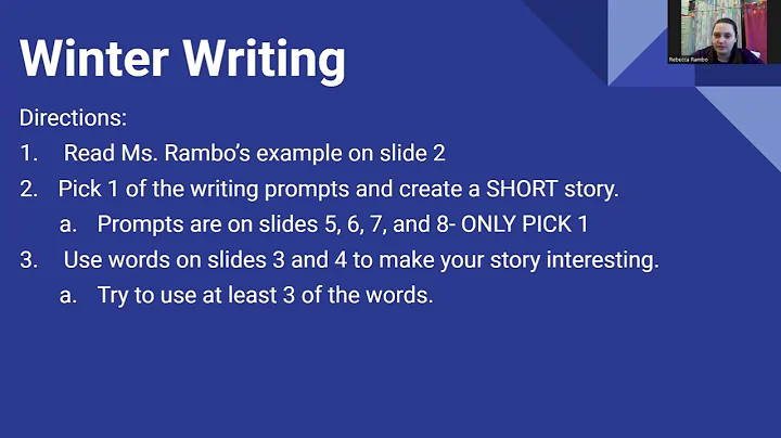 Winter Writing Directions
