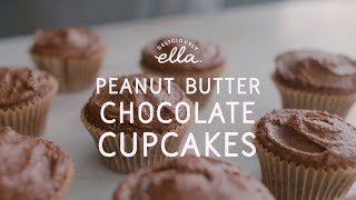 Peanut Butter &amp; Chocolate Cupcakes | Vegan | Deliciously Ella