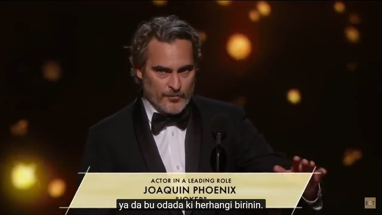 ⁣Joaquin Phoenix (JOKER) Oscar Konuşması | 2020 | TÜRKÇE ALTYAZILI