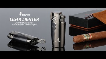 XIFEI Triple Torch Lighter with Cigar Punch