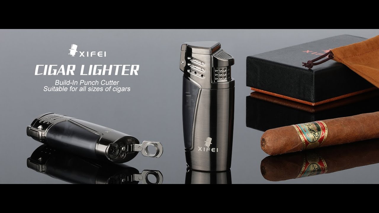 XIFEI TISFA Torch Lighter Triple Jet Flame with Cigar Punch, Refillabl